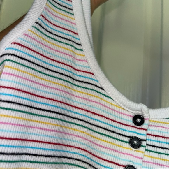 NWOT White Striped Tank - Picture 6 of 6